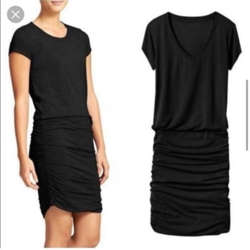 Athleta shirt ruched stretch‎ short sleeves mini dress size XS